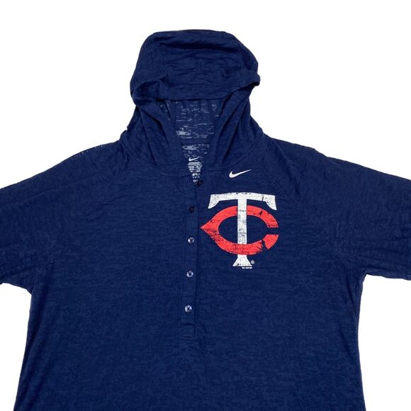 Minnesota Twins Hoodie Girls XL (16-18) Blue Nike Logo MLB Baseball Short Sleeve - Picture 9 of 13